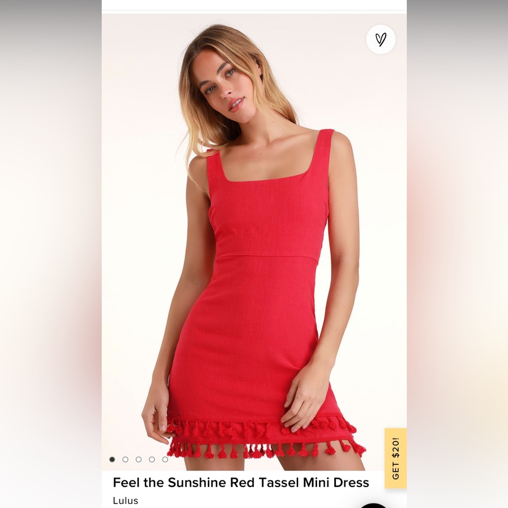 Feel the sunshine red tassel dress. Lulus.